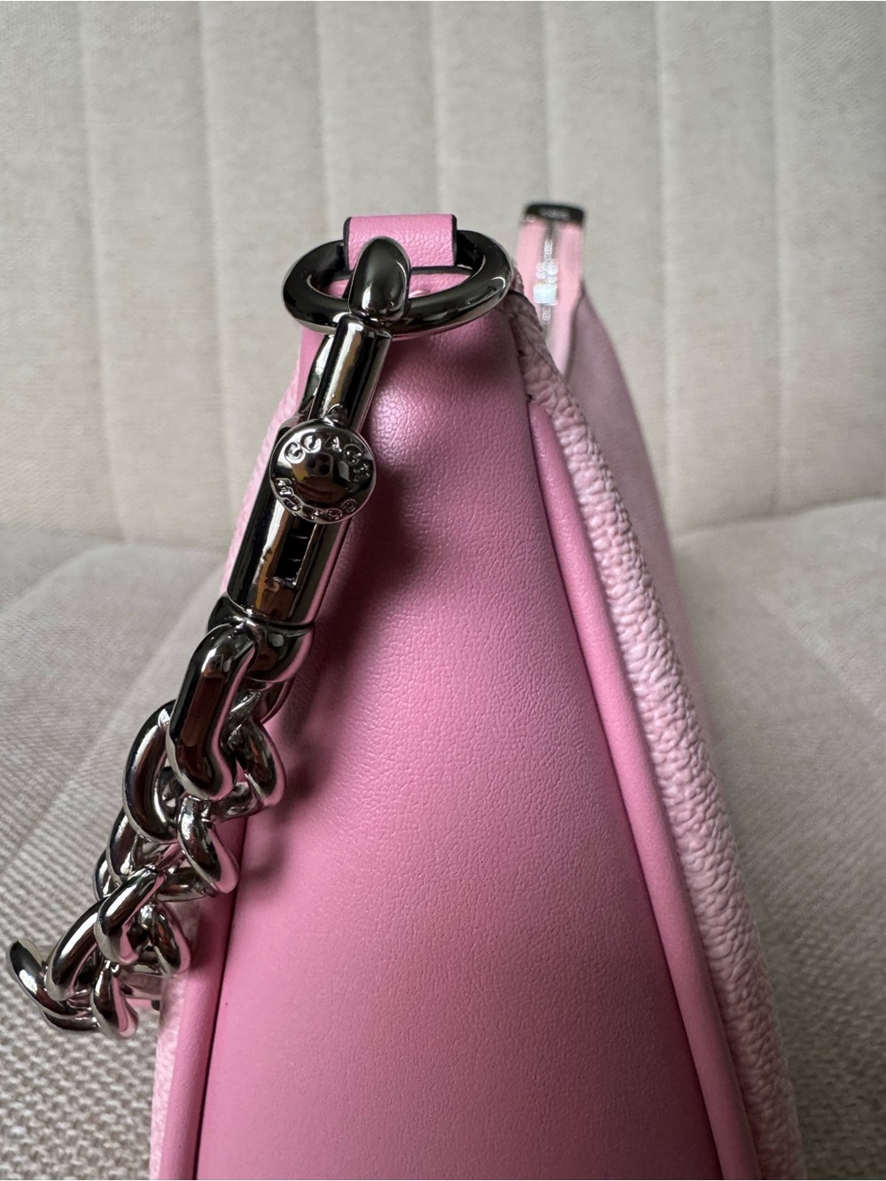 Coach Powder Pink Teri Shoulder Bag with Silver Hardware - Picture 6 of 6